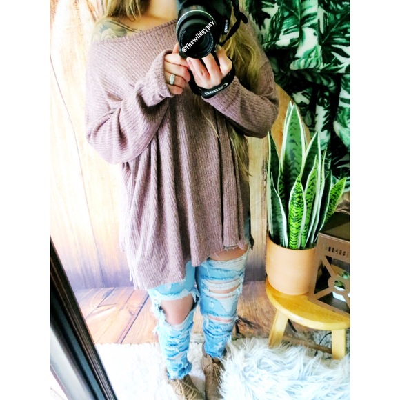 Tops - Ultra soft ribbed mauve long sleeve 🍃